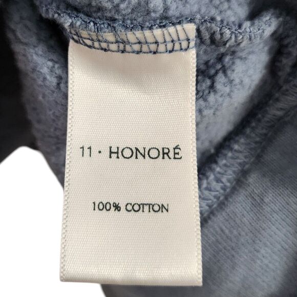 11 Honore Sweater Womens 2 Blue Pullover Relaxed Slouchy Longsleeve Cotton - Picture 6 of 10